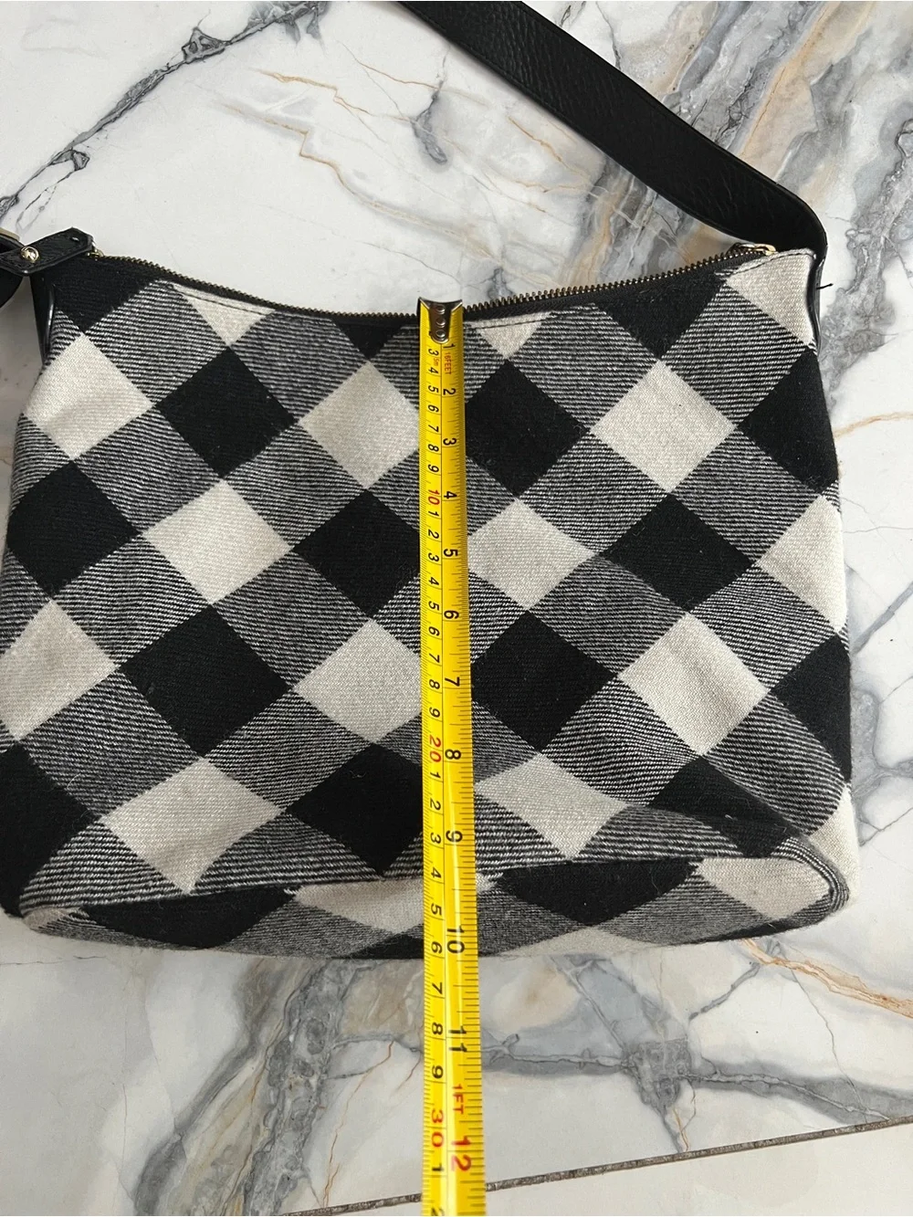 TALBOTS Buffalo Plaid Wool Hobo Crossbody Bag